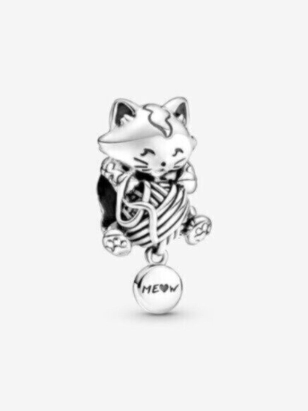 Pandora Silver Cat with Meow Charm